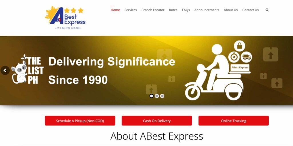 ABest Express Homepage