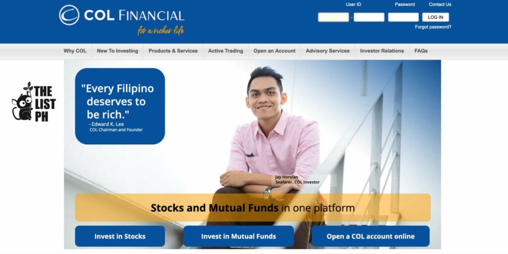 COL Financial Homepage