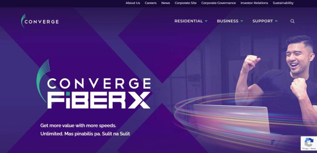 Converge Fiber X Homepage