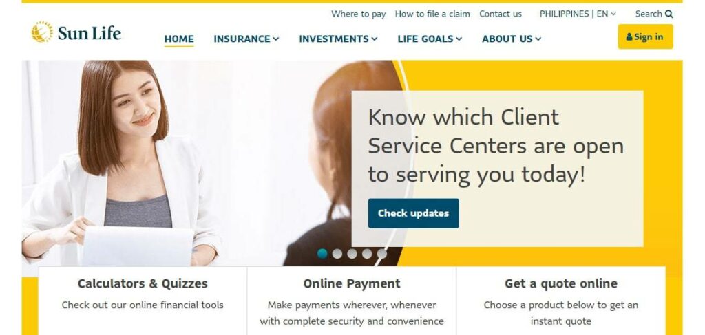Sun Life Homepage