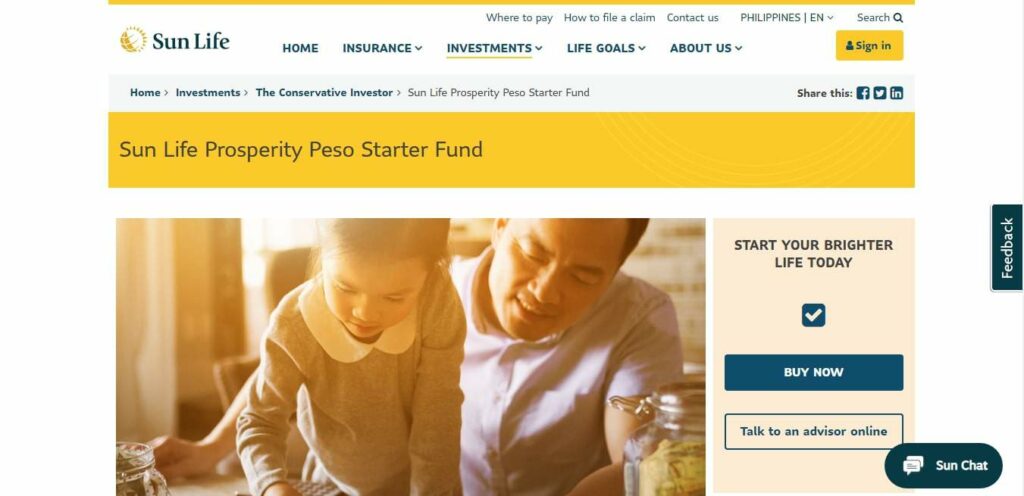 Sun Life Prosperity Peso Starter Fund Homepage