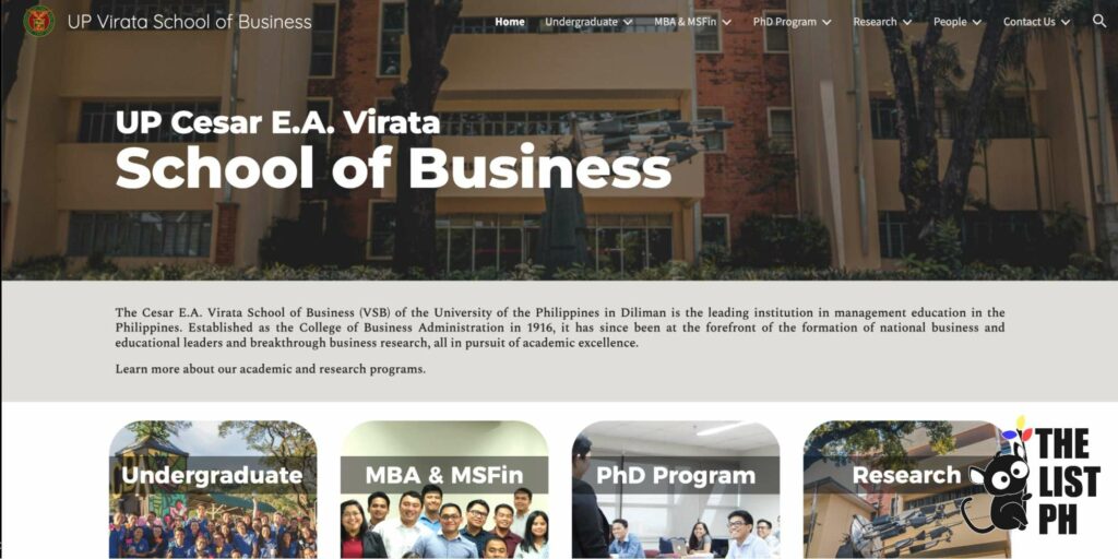 University of the Philippines - Cesar E.A. Virata School of Business Homepage