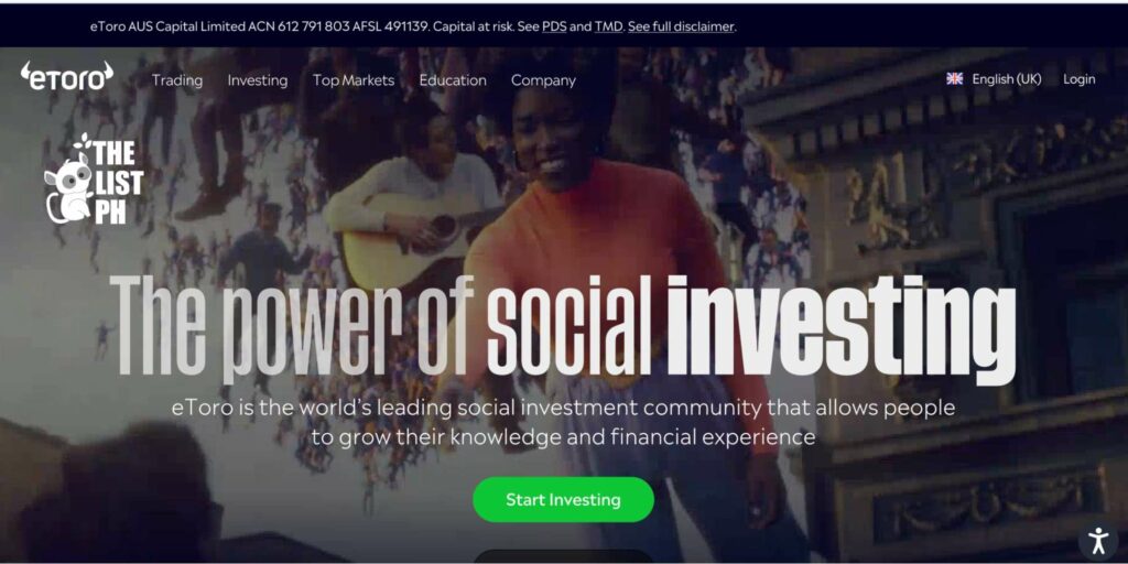 eToro Homepage