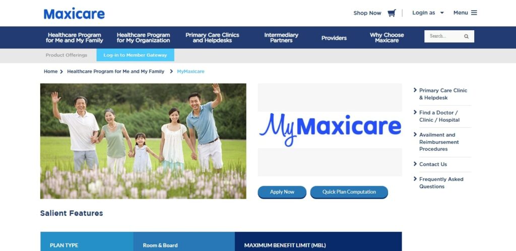 MyMaxicare Homepage