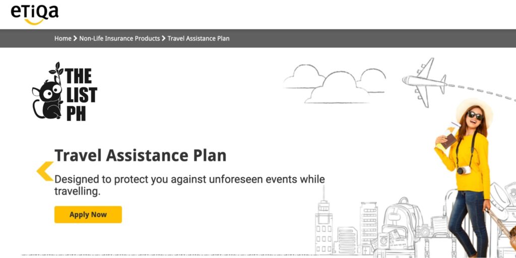 Etiqa Travel Insurance Plan Homepage