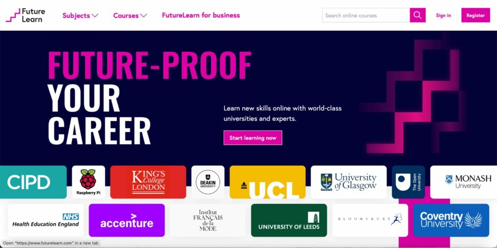 FutureLearn Homepage