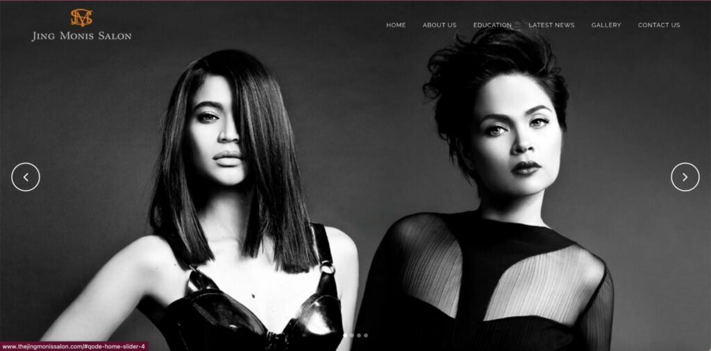 Jing Monis Salon Homepage