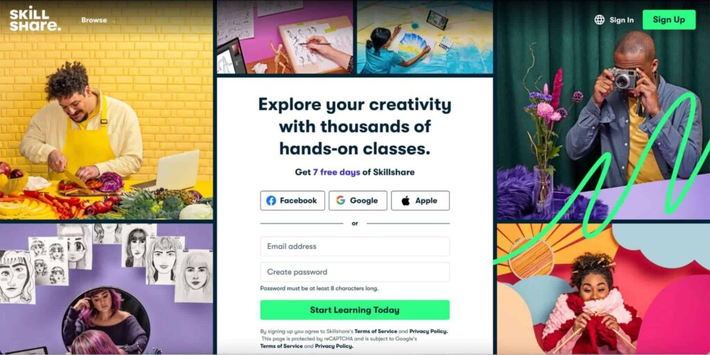 Skillshare Homepage