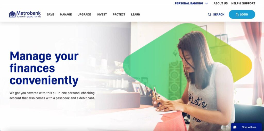 Metrobank AccountOne Homepage