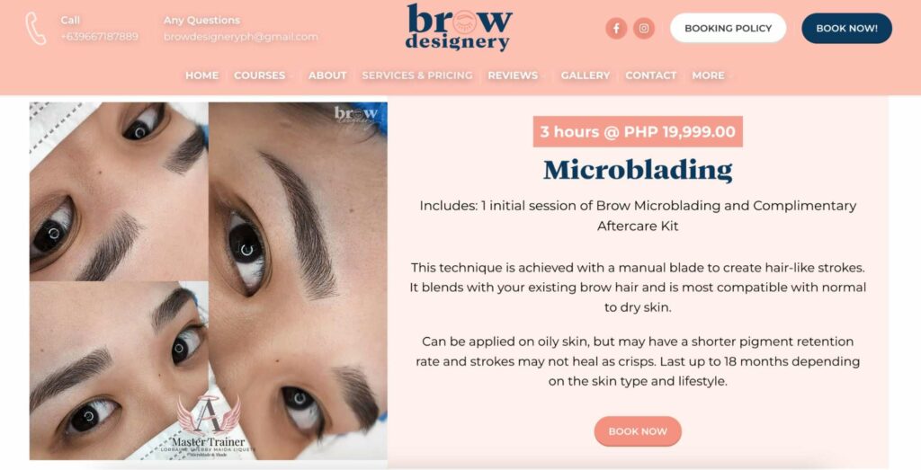 Brow Designery Homepage