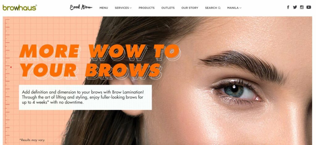 Browhaus Manila Homepage