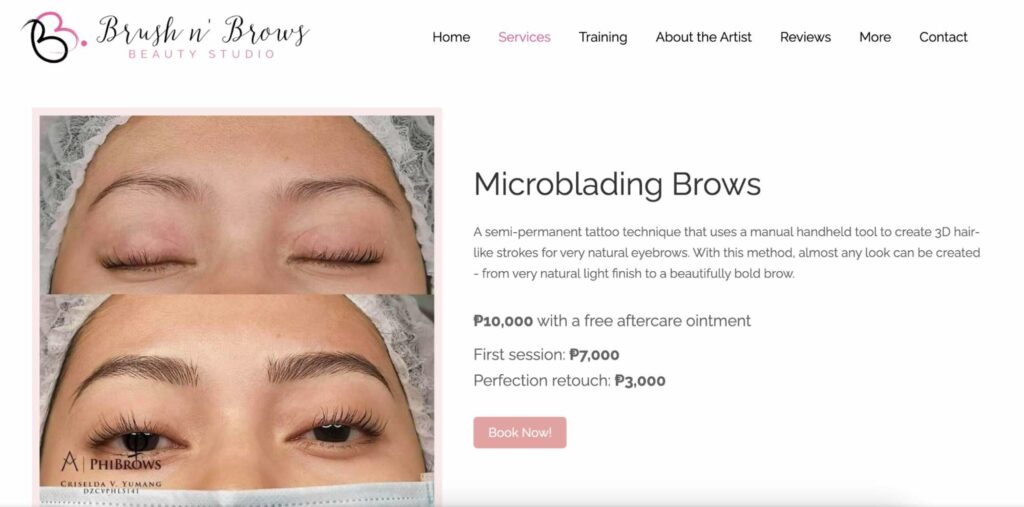 Brush n’ Brows Beauty Studio Homepage