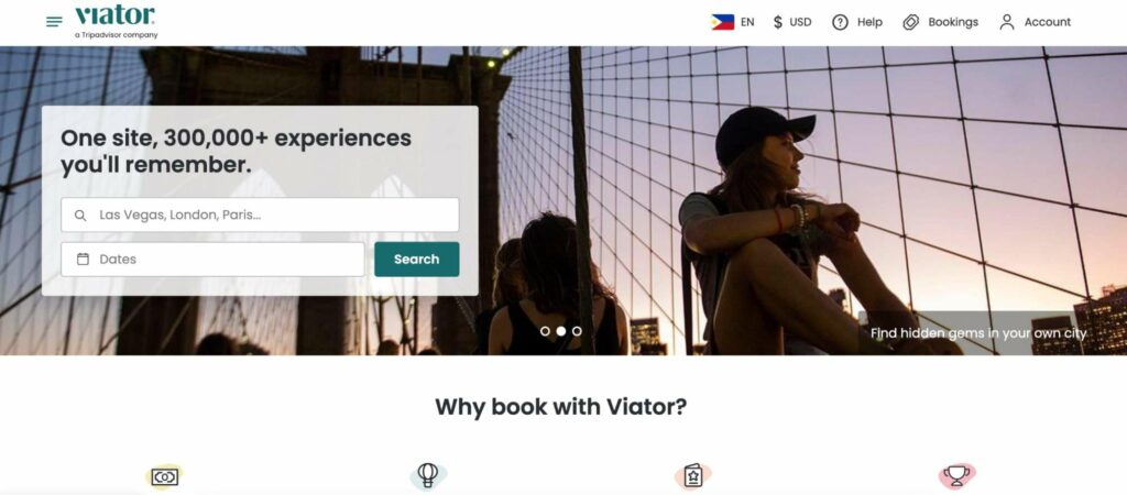 Viator Homepage