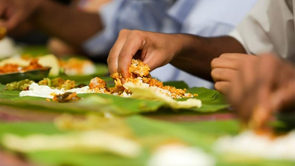 Eating with bare hands