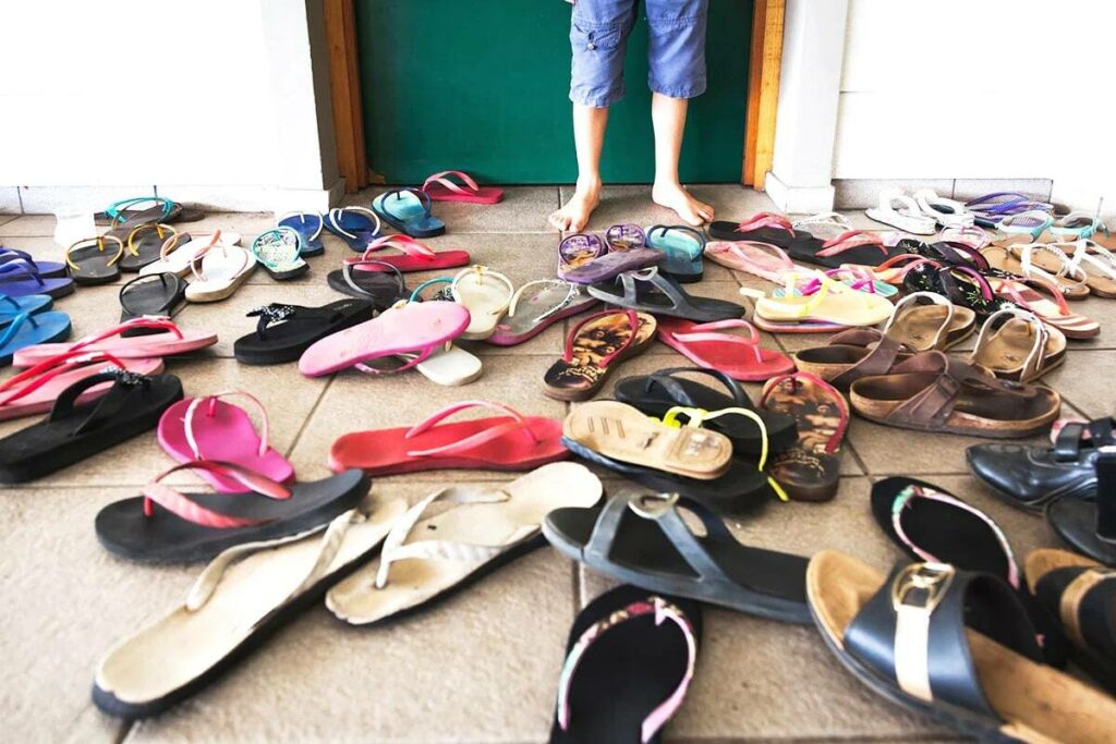 Leaving footwear outside