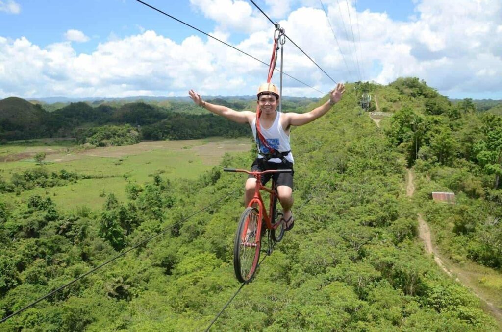 Bike in the air at Chocolate Hills Adventure Park