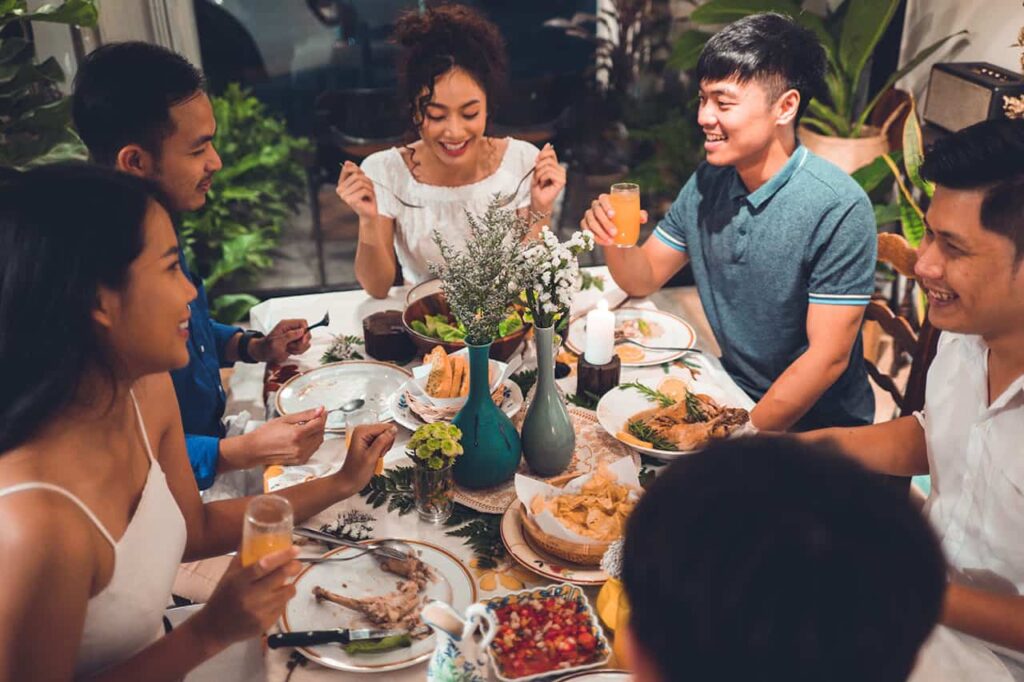 Rotate your plate if someone leaves during a meal
